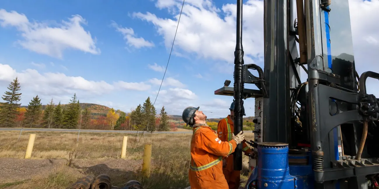 well abandonment work and equipment at a mining site in New Brunswick, Canada